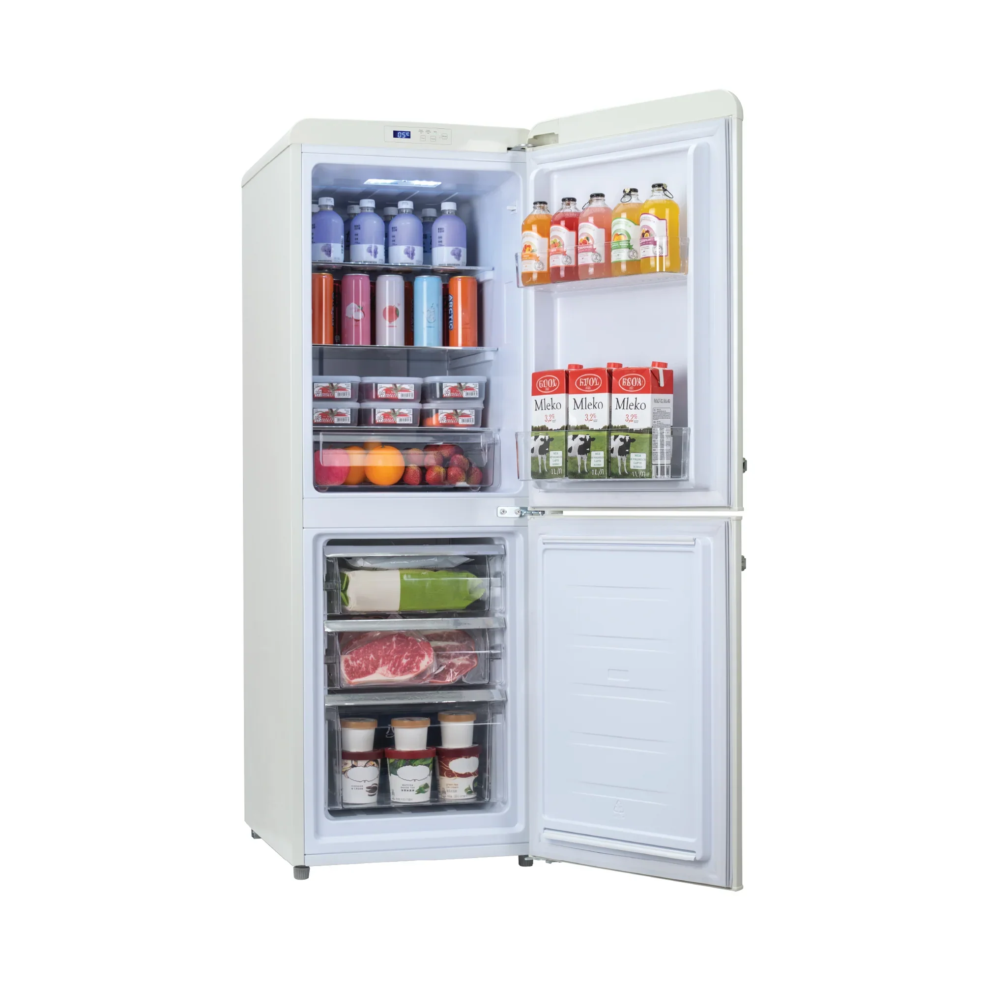 Europace ER 7178A ER7178AWH 170L Retro 2 Door Bottom Mount Fridge White - Image 5