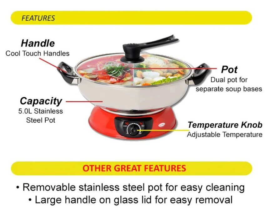 Europace ESB 3161 SI Electric Steamboat - 5Litres - Image 3