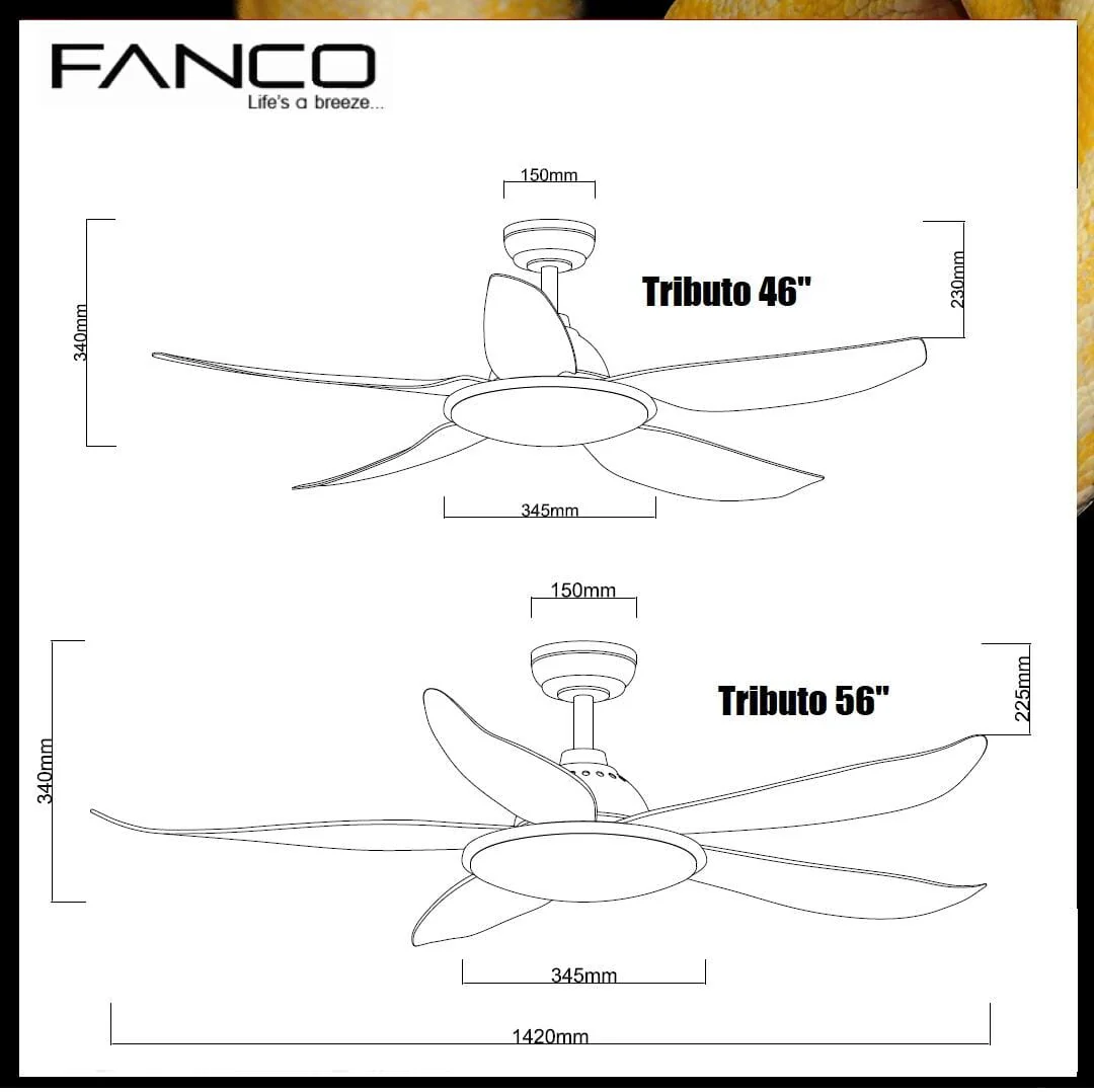 Fanco Tributo 46"/56" Ceiling Fan with Light - Image 10