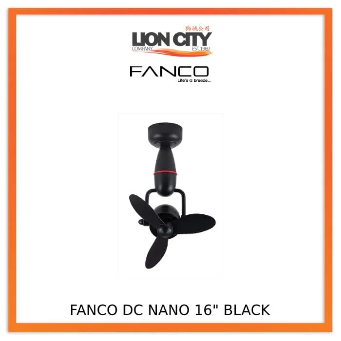 Fanco Tristar Nano 16" DC Wall/Corner Fan with Remote