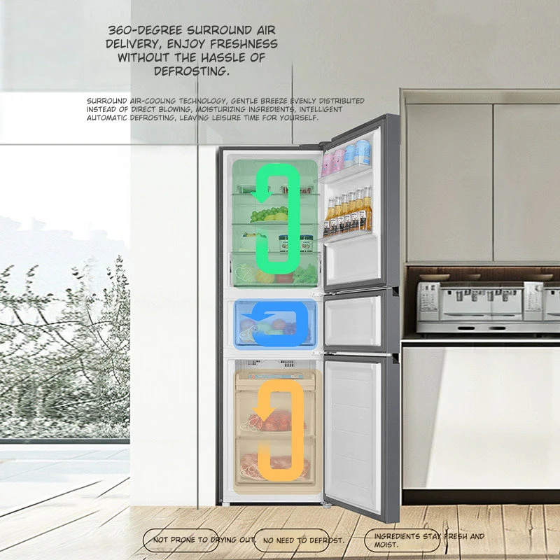 Haier 217L BCD-217WGHC3E9S9 Frost-Free Three-Door Refrigerator: Premium Energy Efficiency for Modern Homes - Image 3