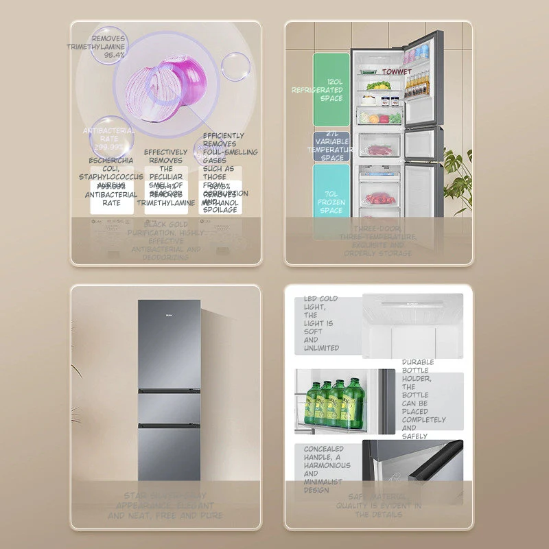 Haier 217L BCD-217WGHC3E9S9 Frost-Free Three-Door Refrigerator: Premium Energy Efficiency for Modern Homes - Image 5