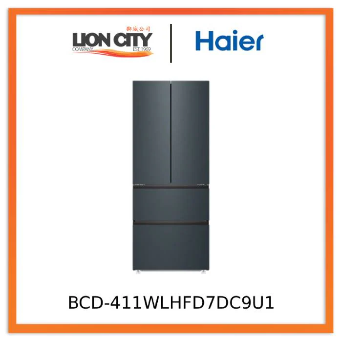 Haier BCD-411WLHFD7DC9U1 411L  French Door Inverter Frost-Free Refrigerator, Optimal Energy Efficiency