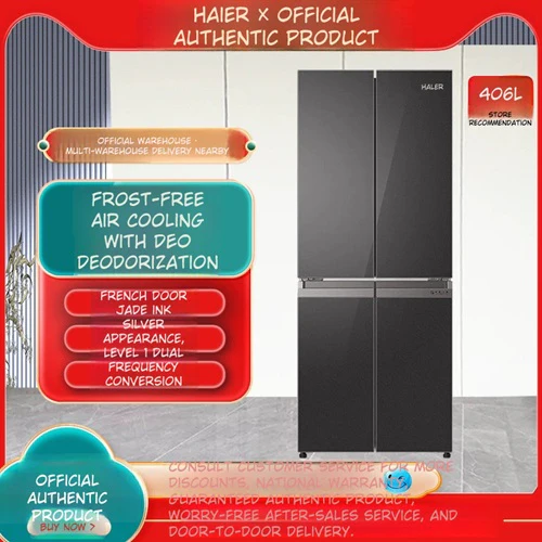 Haier BCD-406WLHTDEDSLU1 406L Cross Four-Door Inverter Refrigerator with Air-Cooled Crystal Glass Finish - Image 5