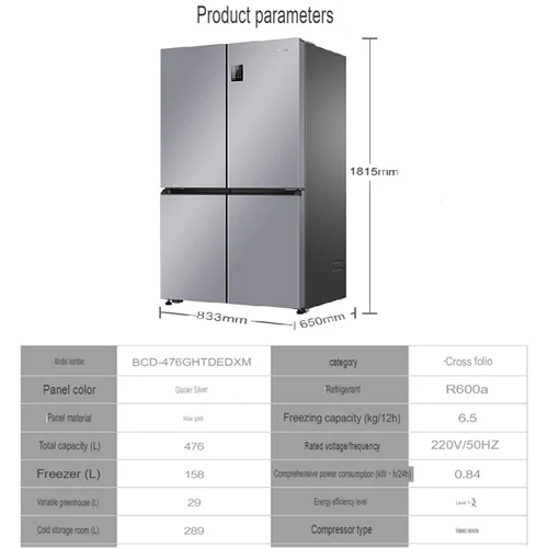 Haier BCD-476WGHTDEDXM 476 Nett Litres Energy Saving Fridge 4 Door 1Yr Warranty Commercial Use - Image 8