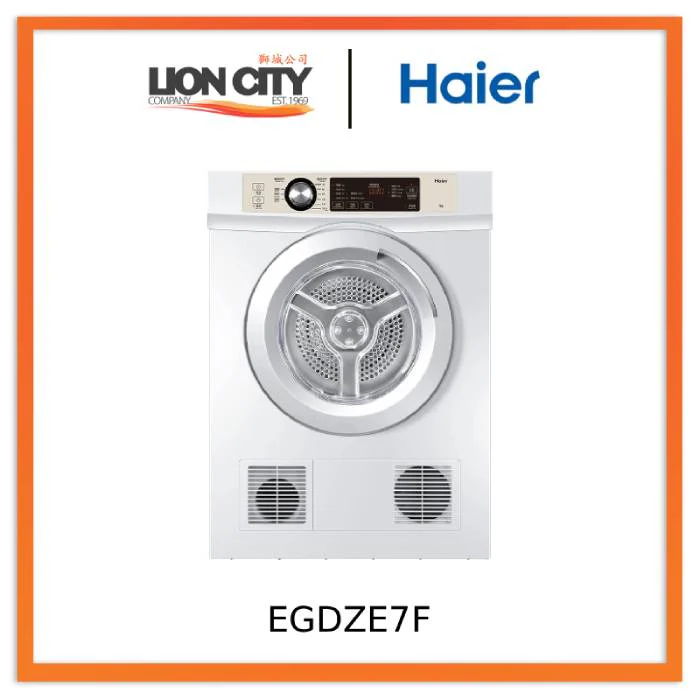 Haier EGDZE7F 7kg Front Load Automatic Tumble Dryer for Quick Drying Clothes ( wall mountable)