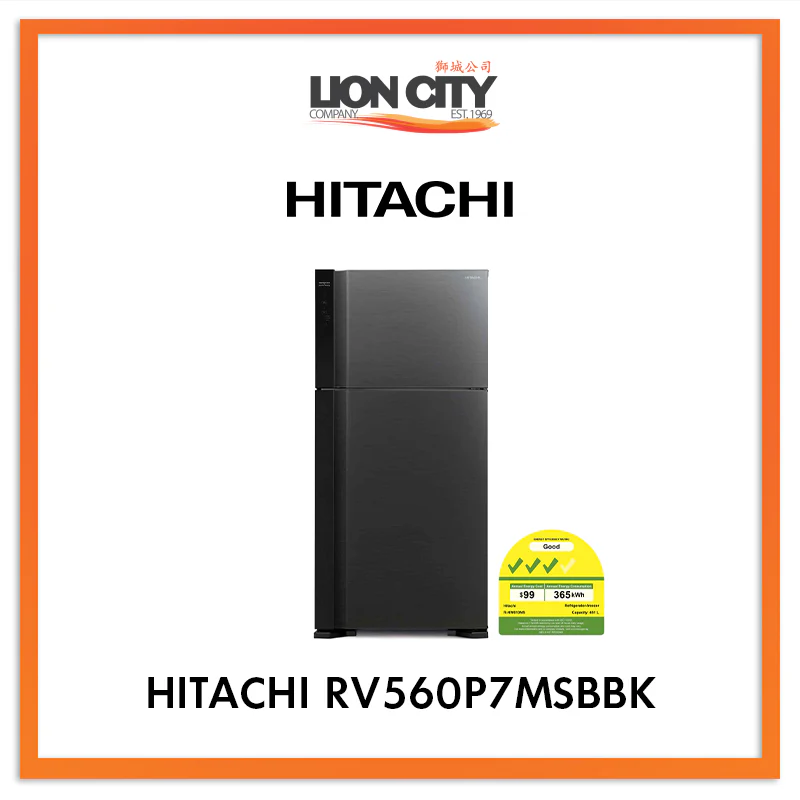 Hitachi 438L 2 Door Fridge RV560P7MSBBK