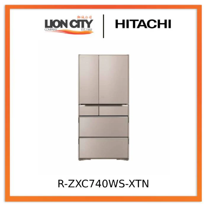 Hitachi 735L R-ZXC740WS-XTN/R-ZXC740WS-X 6-Door Fridge with Eco-Friendly Features