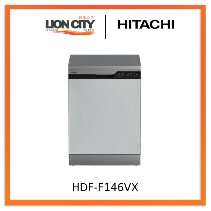 Hitachi HDF-F146VX 60CM Freestanding Dishwasher 14 Place Setting 3 Ticks 2 Yrs Warranty