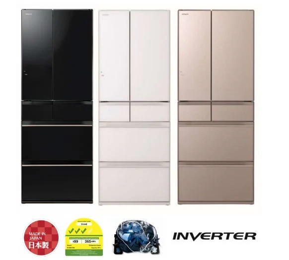 Hitachi R-HW610NS XK/XW/XN Bottom Freezer 6 Doors 463L Refrigerator - Image 2