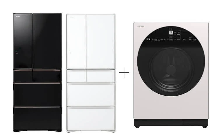 Hitachi R-WXC620KS-XK/XW (Crystal White) Multi Door Refrigerator (500l)+Hitachi BD-D100GV Front Load Washer Dryer Wind Iron, AI Wash Inverter 10/7KG - Image 2