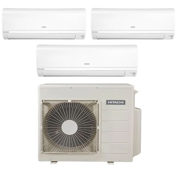 Hitachi System 3 Aircon 2x9000 & 1x12000 BTU Frost Wash