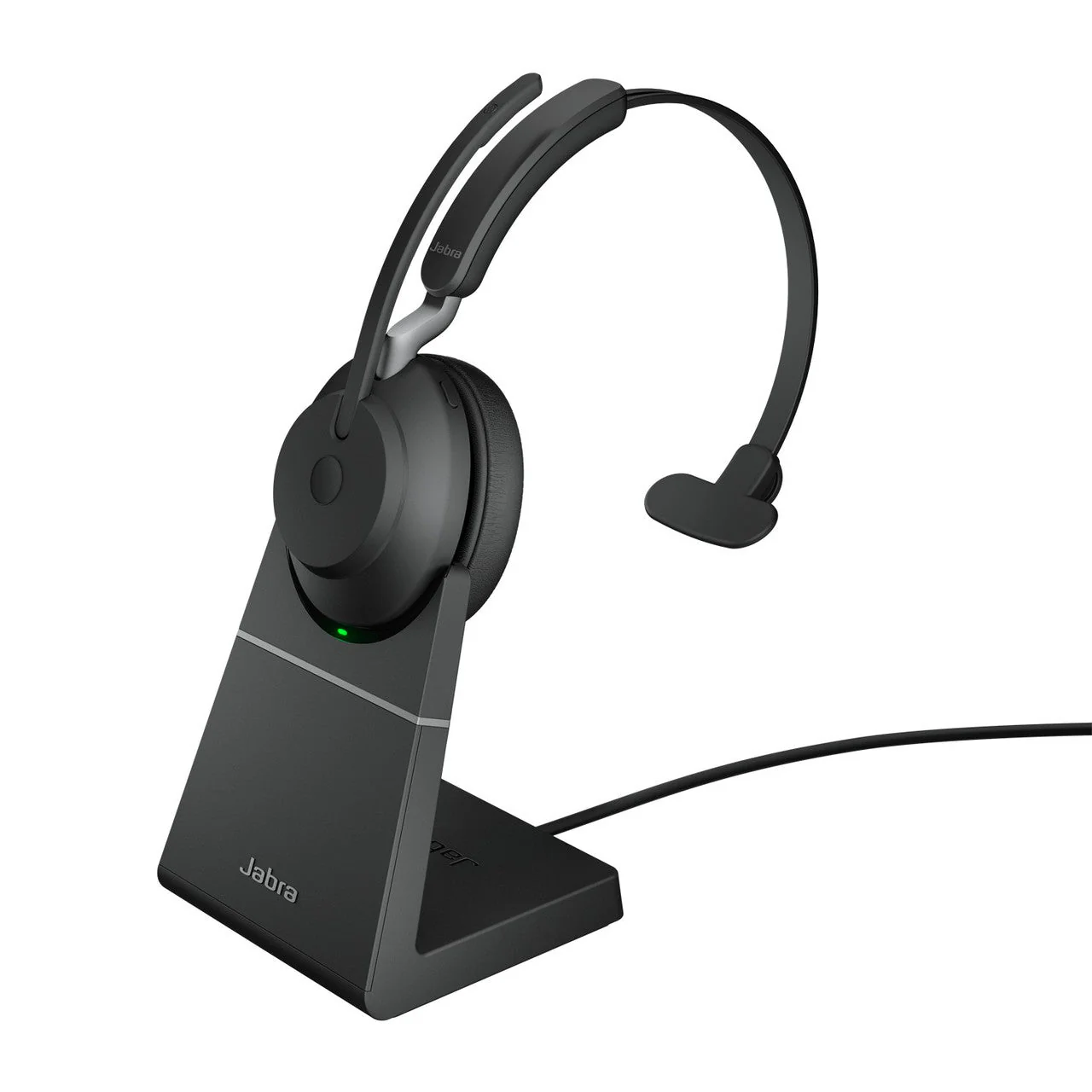 Jabra Evolve2 65 MS Mono Wireless Bluetooth Headset Charging Stand USB-A