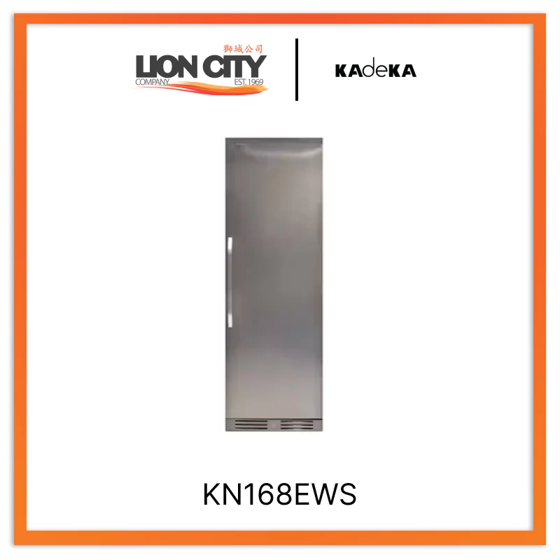 Kadeka KN168EWS 196 Bottles Wine Chiller Steel Series with 5 Wooden Shelves
