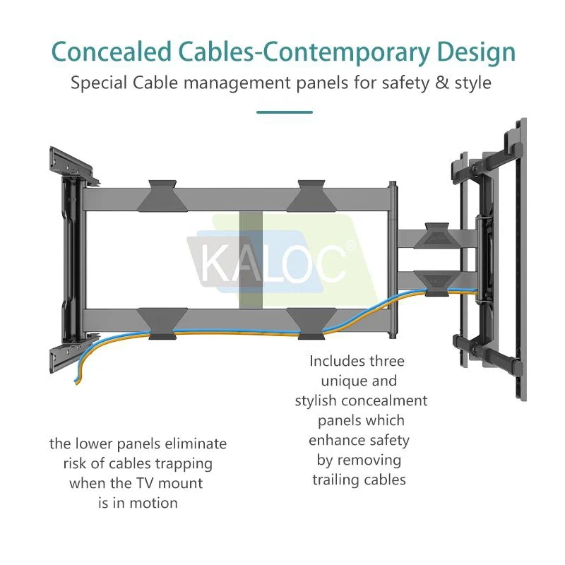 Kaloc KLC-DL90 55"-100" 90° DEGREES SWIVEL Long Arm TV Wall Mount, Extension TV BRACKET Swivel and Tilt, Full Motion Mount - Image 3