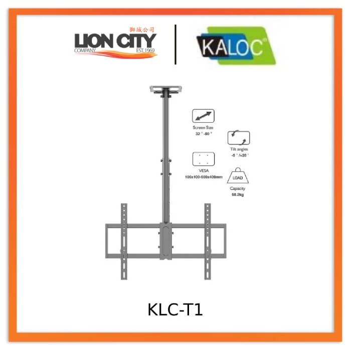 Kaloc KLC-T1 32"-80" Led Lcd Flat penal Ceiling Bracket