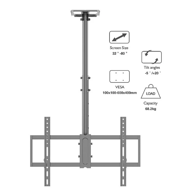 Kaloc KLC-T1 32"-80" Led Lcd Flat penal Ceiling Bracket - Image 2