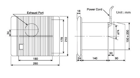 KDK 10BAQ1 4" (10cm) Ventilating Fan (for Bathroom Use) - Image 3
