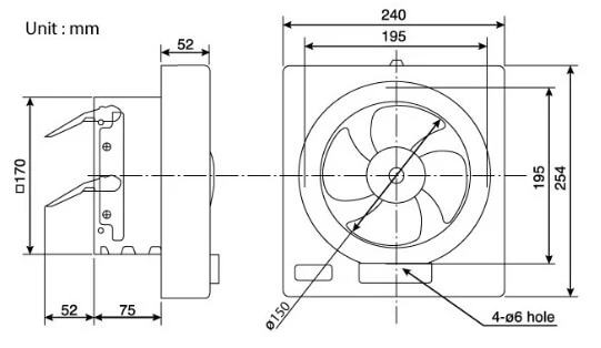 KDK 15AAQ1 Wall Mount Ventilating Fan Propeller - Image 3