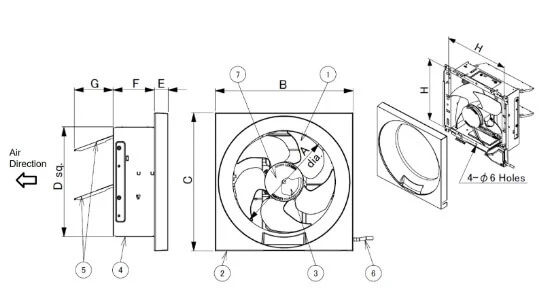 KDK 20AUA  Wall Mount Ventilating Fan 20cm - Image 3