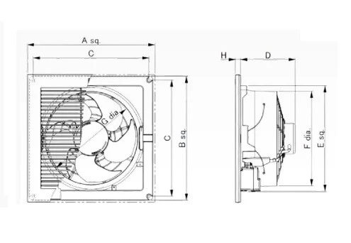 KDK 20TGQF Ceiling Mount Ventilating Fan 20cm - Image 3