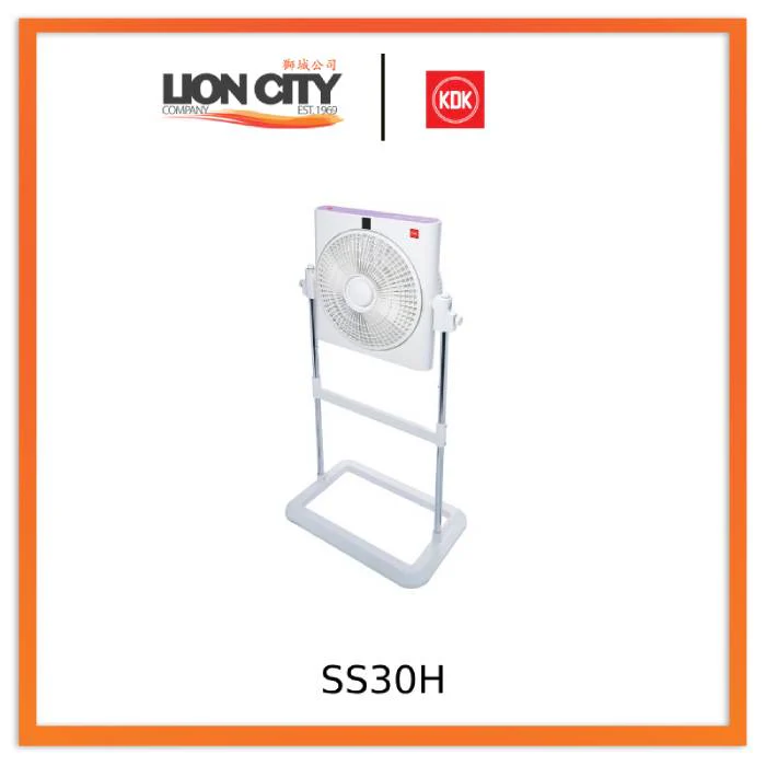 KDK SS30H Lavender/Grey 30cm Box Fan with Stand - Image 4