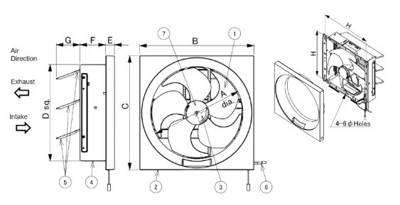 KDK 30RGA Wall Mount Ventilating Fan 30cm - Image 3