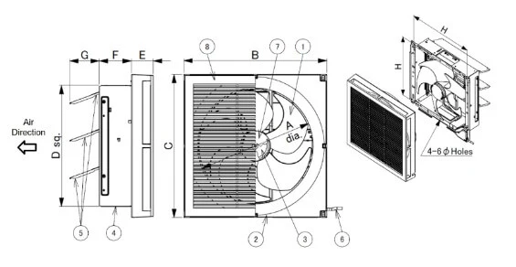 KDK 30RLA Wall Mount Two-way Ventilating Fan, 30cm - Image 3