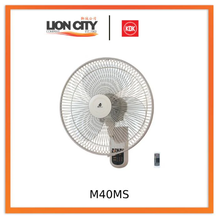 KDK M40MS Black/Grey 40cm Wall Fan w/Remote Control - Image 3