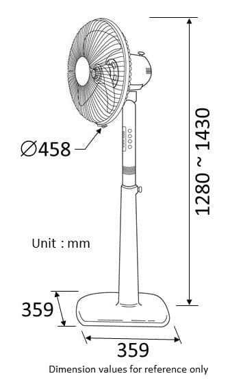KDK M40KS Grey/Gold Stand Fan with Alleru-Buster filter, Remote Control and Adjustable Height - Image 4