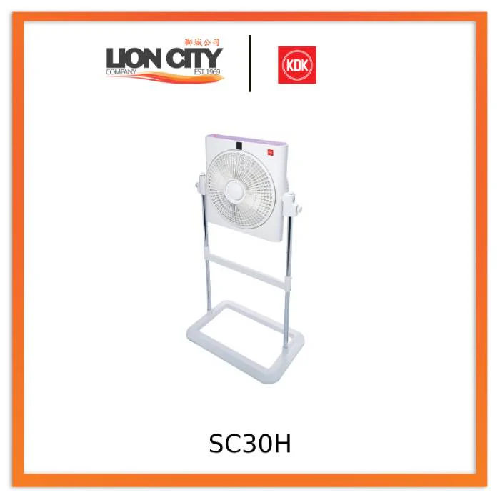 KDK SC30H Grey/Lavender Box Fan With Stand C/w Remote Control (30cm) - Image 3