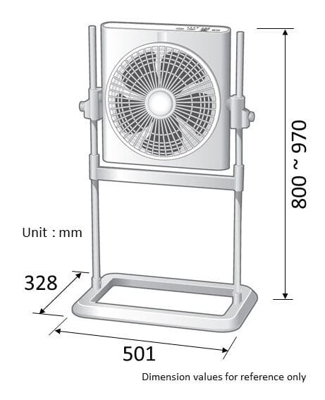 KDK SC30H Grey/Lavender Box Fan With Stand C/w Remote Control (30cm) - Image 5