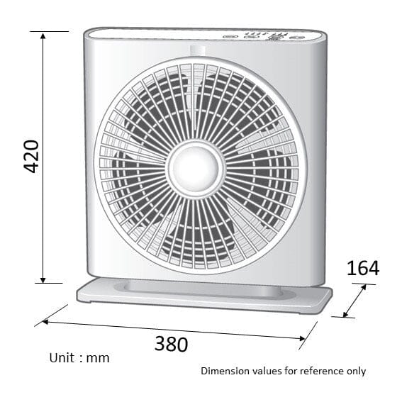 KDK ST30H Lavender/Grey 30cm Box Fan with Stand - Image 5