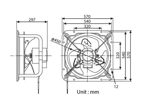 KDK 45GTC Industrial Ventilating Fan (High Pressure) 45cm - Image 3