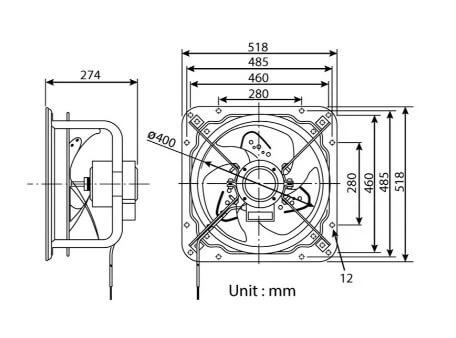 KDK 50GSC Industrial Ventilating Fan (High Pressure) 50cm - Image 3