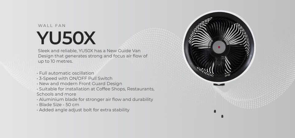 KDK YU50X White/Black Industrial Wall Fan 50cm (Pre-Order) - Image 5