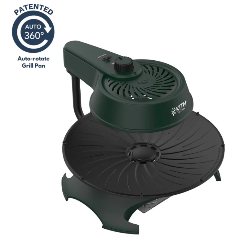 Kith SBG-KS-G1 Smokeless Bbq Grill (Single Knob) Forest Green | Patented 360° Auto Rotate Grill Pan - Image 2
