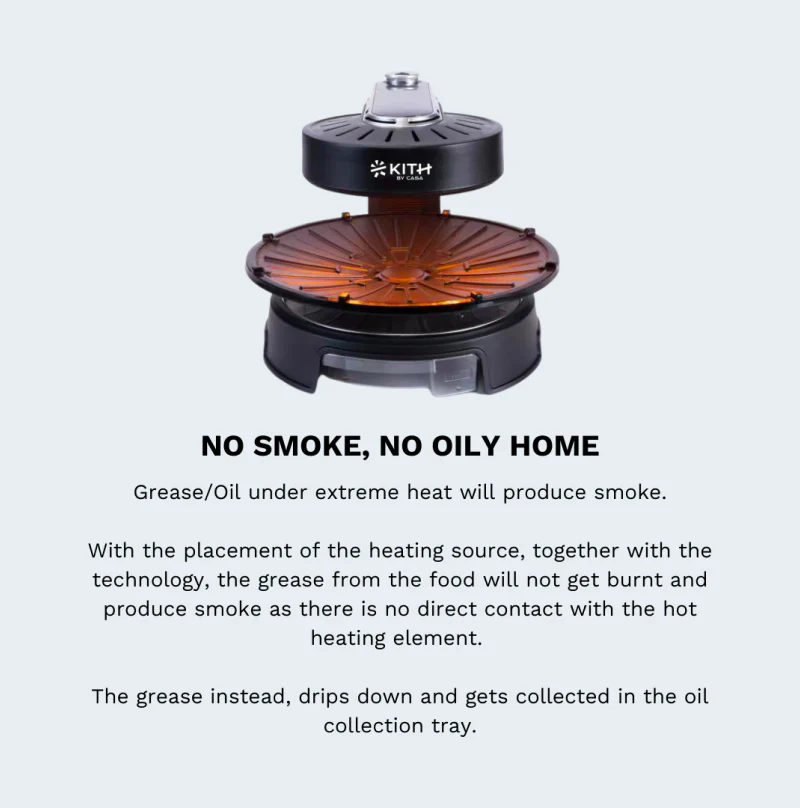 Kith SBG-TC-B1 Smokeless Bbq Grill (Touch Control) | Patented 360° Auto Rotate Grill Pan - Image 3