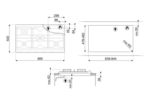 Smeg KSET9XE2 + SE97GXBE5 Hood & Hob Bundle - Image 5
