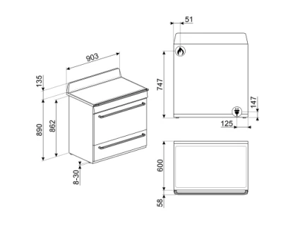 KT90BLE + TR90BL9 Hood & Freestanding Cooker Bundle - Image 6