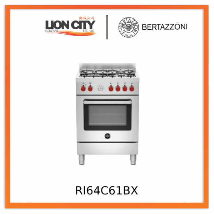Bertazzoni RI64C61BX/RI64C61BXR/RI64C61BXB 60 cm 4-burner Range Cooker Electric Oven