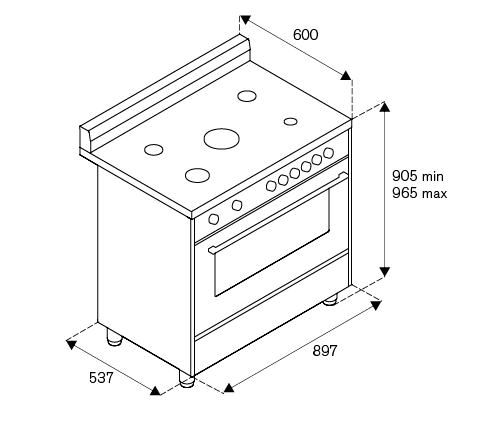 La Germania RIS95C61BX 90 5-burners electric oven - Image 3