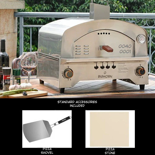 Large Gas Pizza Furnace Italian Classic Stainless Steel Oven - Image 6