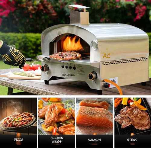 Large Gas Pizza Furnace Italian Classic Stainless Steel Oven - Image 7