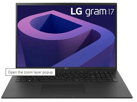LG 17Z90Q-V.AP75A3 gram 17.0'' with 12th Gen Intel® Core™ i7 Processor and WQXGA (2560 x 1600) Anti-Glare IPS Display - Image 2