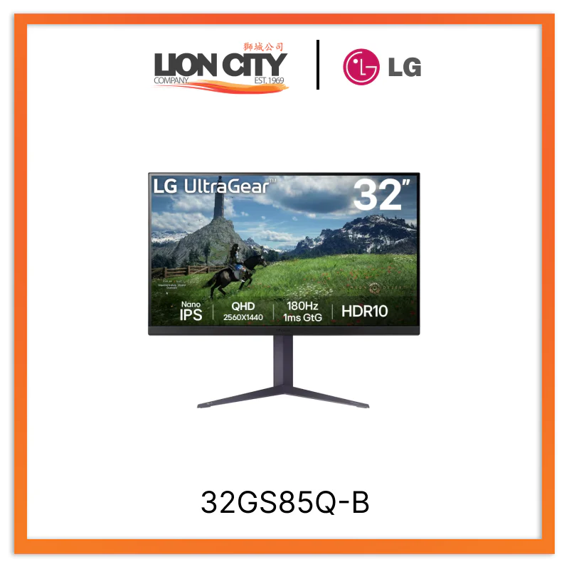 LG 32GS85Q-B QHD 32" UltraGear Nano IPS Display with 180Hz Refresh Rate Gaming Monitor