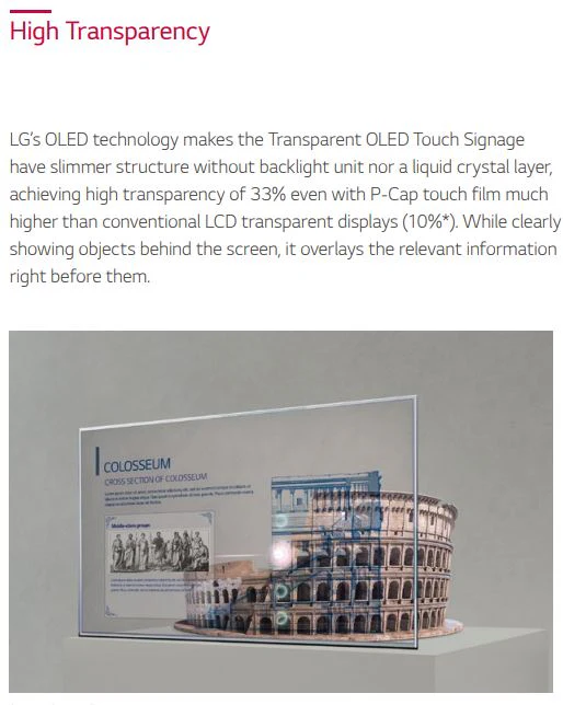 LG 55EW5TF Transparent OLED Touch Signage - Image 3