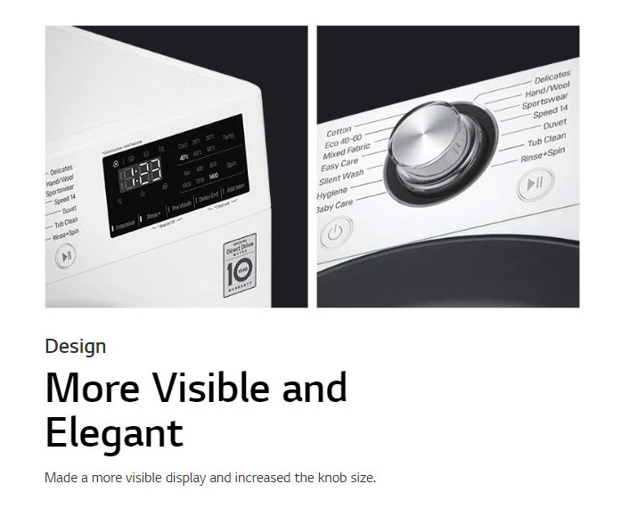 LG FV1208S5W 8kg, AI DD™ Front Load Washing Machine - Image 6