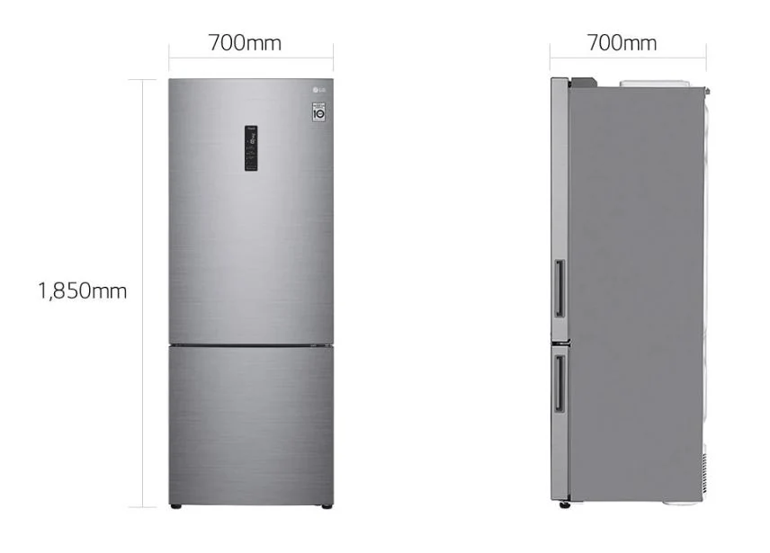 LG GB-B4452PZ 451 L Bottom Freezer with Inverter Compressor in Platinum silver - Image 8