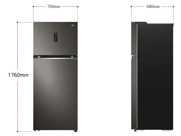 LG GT-B3952BL ( 395L Black Silver) Top Freezer with Inverter Compressor in Black Steel - Image 9
